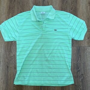 Lacoste Mint Green Striped Polo Shirt